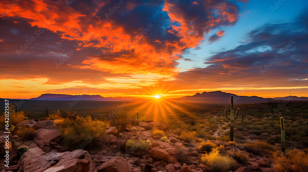 Arizona sunset. nature background