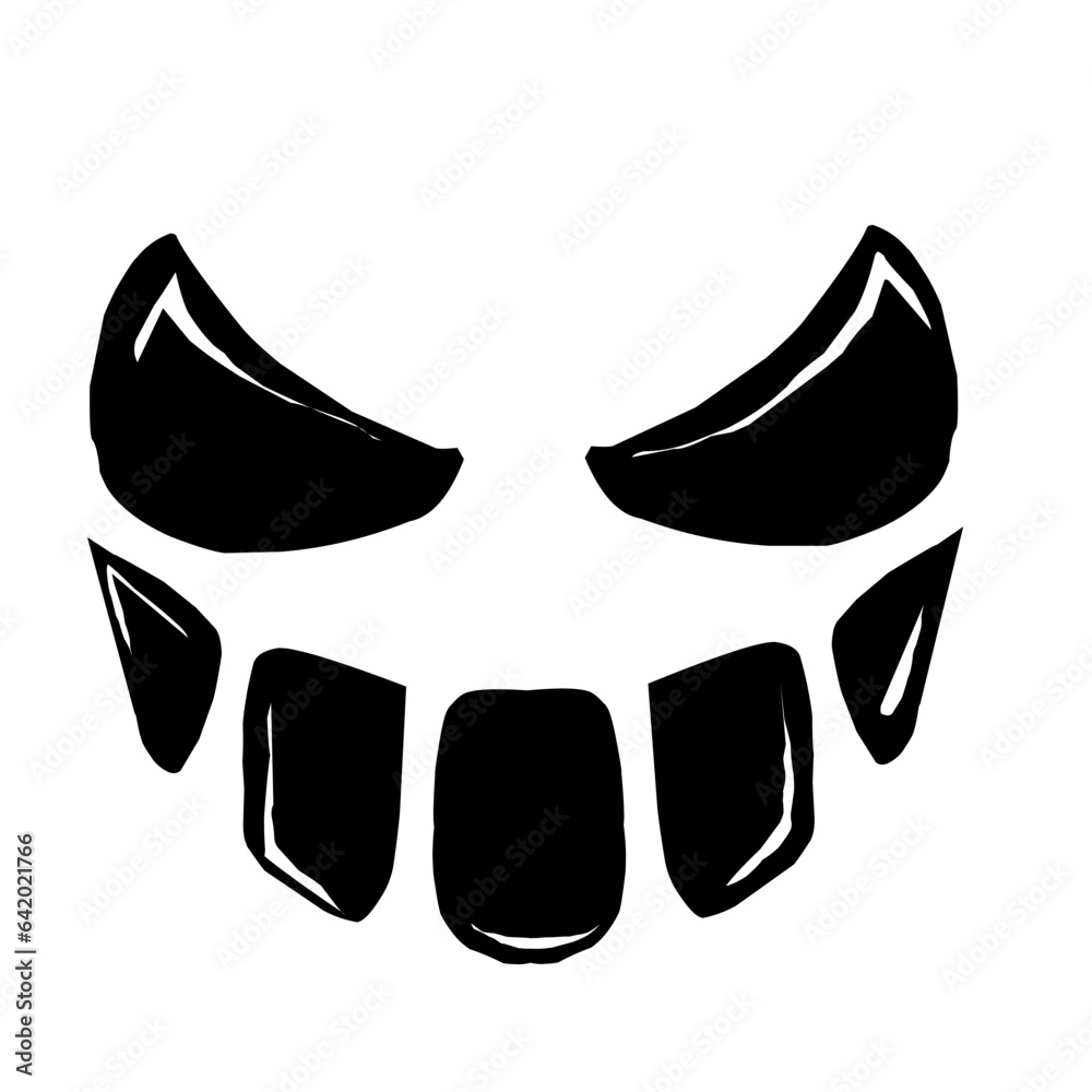 Scary and funny faces of Halloween pumpkin or ghost Scary and funny faces of Halloween pumpkin or ghost