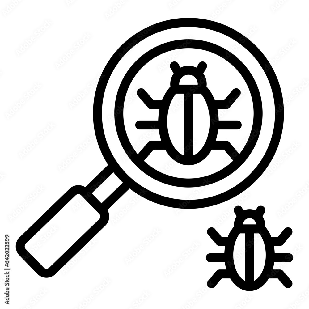 Fototapeta premium Bug Finding Outline Icon
