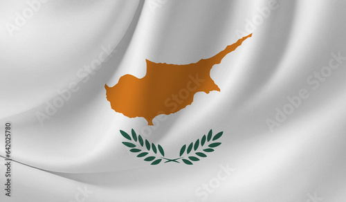 Illustration of CYPRUSS flag with wavy effect photo