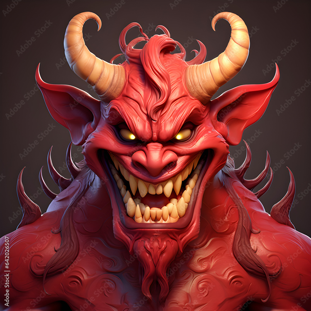 Red Devil Mask, Demon , Red Devil - AI Generative