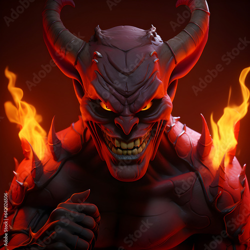 Cartoon Smiling Devil - AI Generative