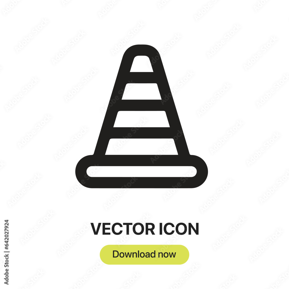 Cone icon vector. Linear style sign for mobile concept and web design. Cone symbol illustration. Pixel vector graphics - Vector. Cone icon vector. Linear style sign for mobile concept and web design. Cone symbol illustration. Pixel vector graphics - Vector.