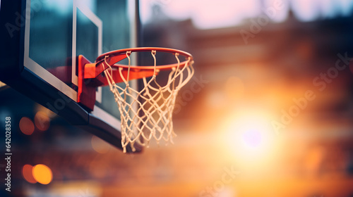 Basketball basket close up shot