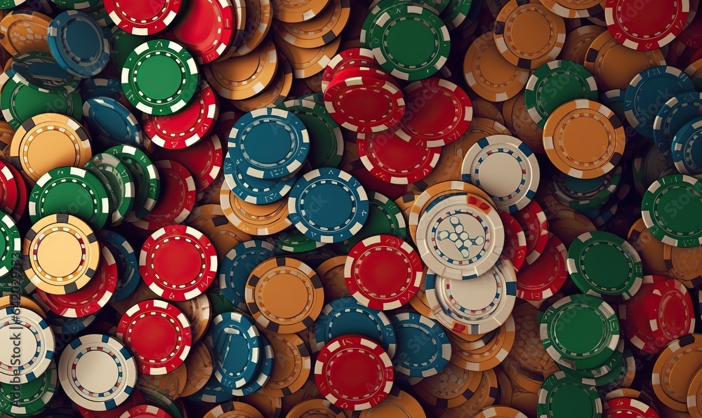 Casino Chips Background - Colorful Chips for Playing in a Casino