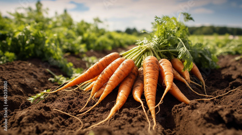 Wallpaper Mural Fresh Carrots Harvested and Laid Out on the Ground, Ready for Picking in the Sunlit Garden Torontodigital.ca