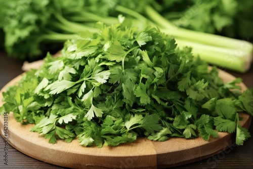 Chopped Parsley - Fresh Organic Condiment and Ingredient for Summer Meals and Gardens