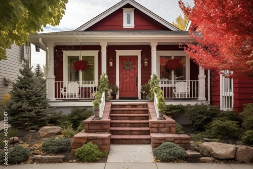 Daybreak Utah Home with Red Door: Stunning Facade, Porch & Yard