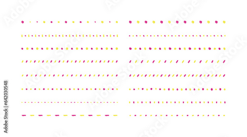 イラスト素材：ライン素材のあしらい　手書きのシンプルでかわいい罫線. simple hand draw borders