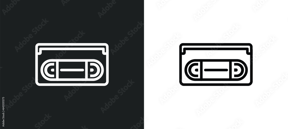 vhs icon isolated in white and black colors. vhs outline vector icon from cinema collection for web, mobile apps and ui. vhs icon isolated in white and black colors. vhs outline vector icon from cinema collection for web, mobile apps and ui.
