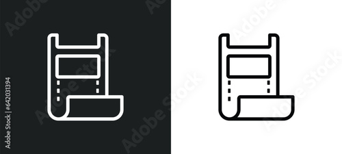 film strip black icon isolated in white and black colors. film strip black outline vector icon from cinema collection for web, mobile apps and ui.