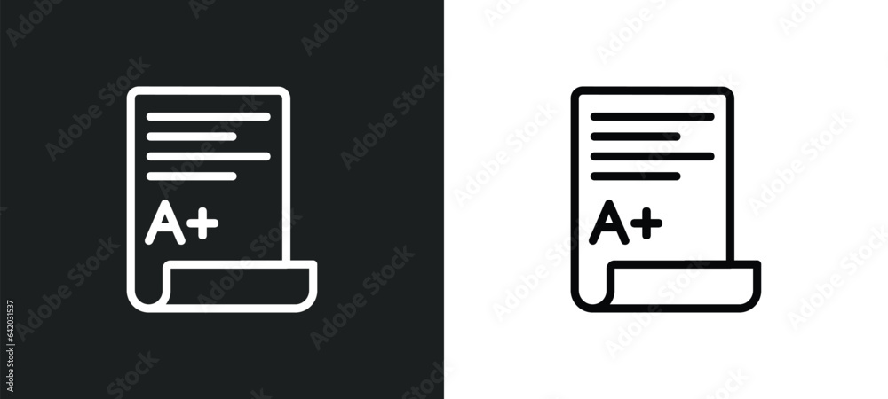 test results icon isolated in white and black colors. test results outline vector icon from education collection for web, mobile apps and ui. test results icon isolated in white and black colors. test results outline vector icon from education collection for web, mobile apps and ui.