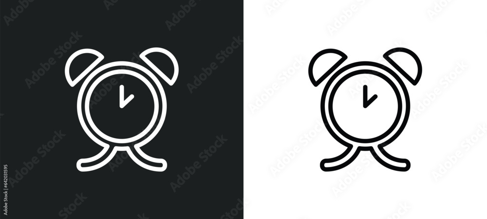 alarm clock icon isolated in white and black colors. alarm clock outline vector icon from education collection for web, mobile apps and ui.