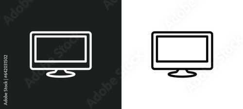 desktop computer icon isolated in white and black colors. desktop computer outline vector icon from education collection for web, mobile apps and ui.