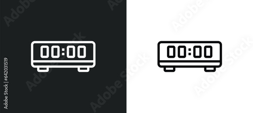 digital timer icon isolated in white and black colors. digital timer outline vector icon from education collection for web, mobile apps and ui.
