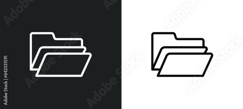 folder icon isolated in white and black colors. folder outline vector icon from education collection for web, mobile apps and ui.