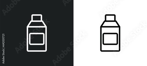 milky icon isolated in white and black colors. milky outline vector icon from food collection for web, mobile apps and ui.