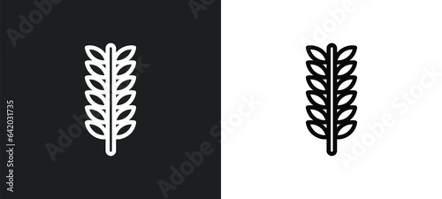ear of wheat icon isolated in white and black colors. ear of wheat outline vector icon from food collection for web, mobile apps and ui.