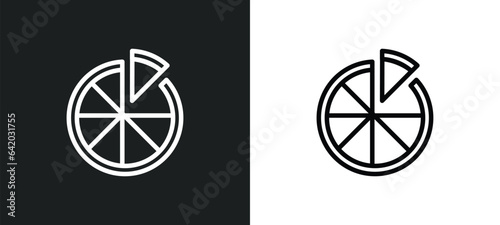 pizza slice cut icon isolated in white and black colors. pizza slice cut outline vector icon from food collection for web, mobile apps and ui.
