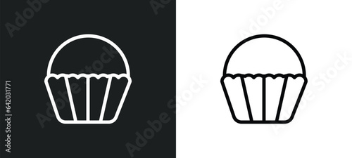 muffin bake icon isolated in white and black colors. muffin bake outline vector icon from food collection for web, mobile apps and ui.