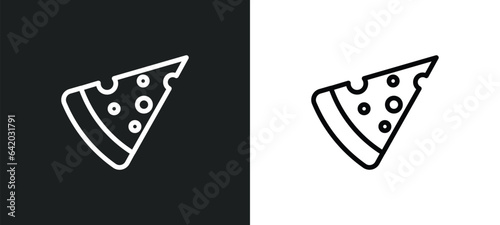 triangular pizza slice icon isolated in white and black colors. triangular pizza slice outline vector icon from food collection for web, mobile apps and ui.
