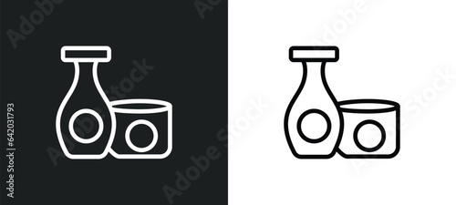sake icon isolated in white and black colors. sake outline vector icon from food collection for web, mobile apps and ui.