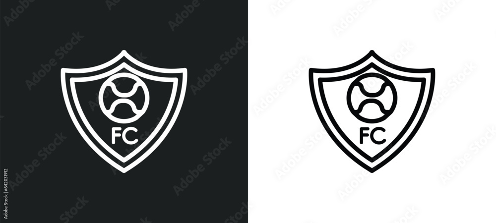 football club icon isolated in white and black colors. football club outline vector icon from football collection for web, mobile apps and ui. football club icon isolated in white and black colors. football club outline vector icon from football collection for web, mobile apps and ui.