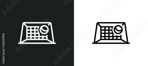 goal icon isolated in white and black colors. goal outline vector icon from football collection for web, mobile apps and ui.