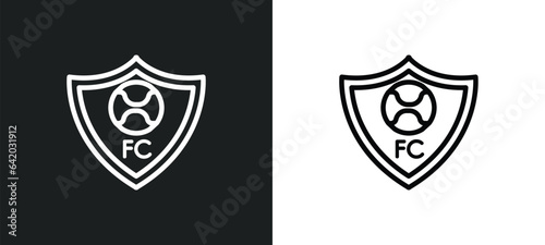 football club icon isolated in white and black colors. football club outline vector icon from football collection for web  mobile apps and ui.