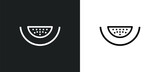 melon icon isolated in white and black colors. melon outline vector icon from fruits collection for web, mobile apps and ui.