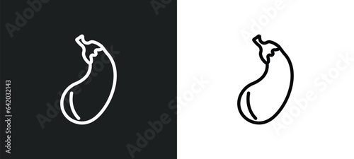 eggplant icon isolated in white and black colors. eggplant outline vector icon from fruits collection for web, mobile apps and ui.