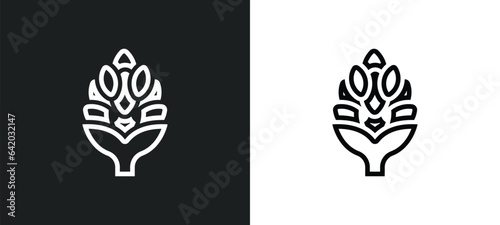 artichoke icon isolated in white and black colors. artichoke outline vector icon from fruits collection for web, mobile apps and ui.