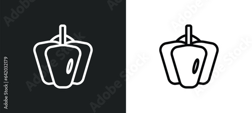bell pepper icon isolated in white and black colors. bell pepper outline vector icon from fruits collection for web, mobile apps and ui.