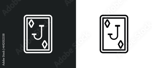 jack of clubs icon isolated in white and black colors. jack of clubs outline vector icon from gaming collection for web, mobile apps and ui.