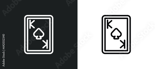 king of spades icon isolated in white and black colors. king of spades outline vector icon from gaming collection for web, mobile apps and ui.