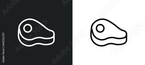 steak icon isolated in white and black colors. steak outline vector icon from gastronomy collection for web, mobile apps and ui.