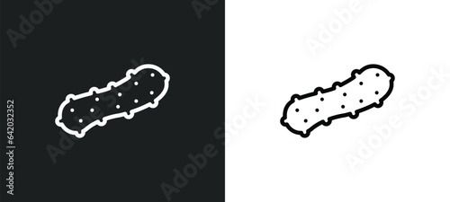 pickle icon isolated in white and black colors. pickle outline vector icon from gastronomy collection for web, mobile apps and ui.