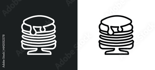 pancakes icon isolated in white and black colors. pancakes outline vector icon from gastronomy collection for web, mobile apps and ui.