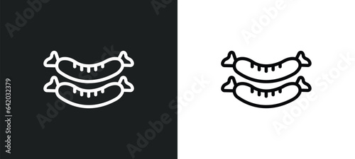 sausage icon isolated in white and black colors. sausage outline vector icon from gastronomy collection for web, mobile apps and ui.