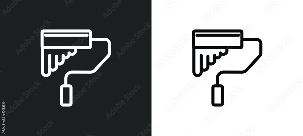 painting work icon isolated in white and black colors. painting work outline vector icon from general collection for web, mobile apps and ui. painting work icon isolated in white and black colors. painting work outline vector icon from general collection for web, mobile apps and ui.