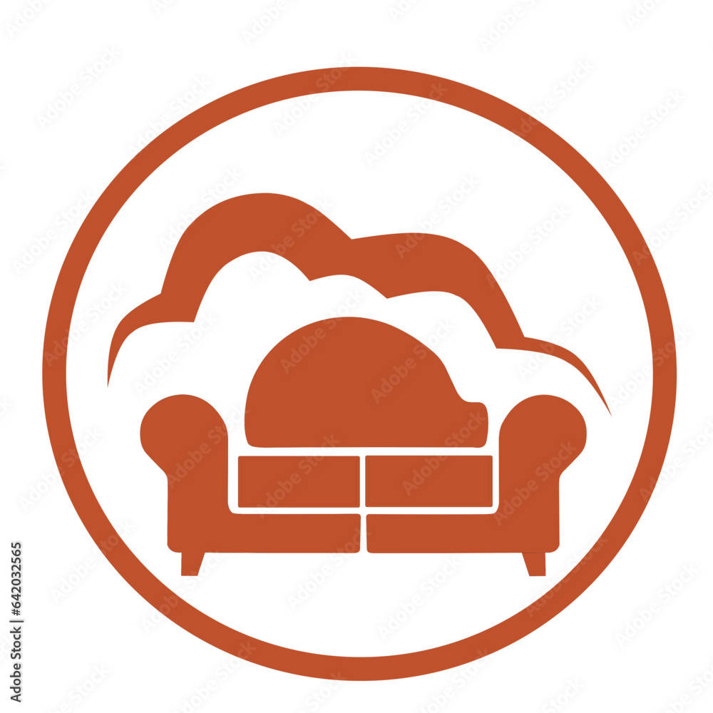 Logo design illustration of a brown sofa on a white background Logo design illustration of a brown sofa on a white background