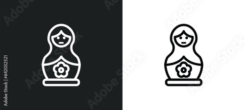 matryoshka icon isolated in white and black colors. matryoshka outline vector icon from general collection for web, mobile apps and ui.