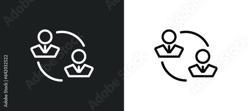 on coaching icon isolated in white and black colors. on coaching outline vector icon from general collection for web, mobile apps and ui. photo