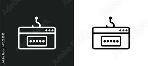 password phishing icon isolated in white and black colors. password phishing outline vector icon from general collection for web, mobile apps and ui.