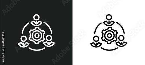 project team icon isolated in white and black colors. project team outline vector icon from general collection for web, mobile apps and ui.