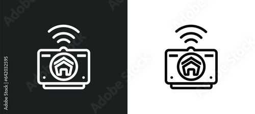 smart home hub icon isolated in white and black colors. smart home hub outline vector icon from general collection for web, mobile apps and ui.