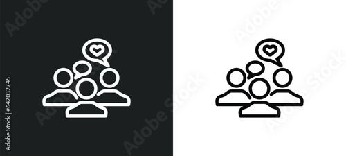 brand engagement icon isolated in white and black colors. brand engagement outline vector icon from general collection for web, mobile apps and ui.