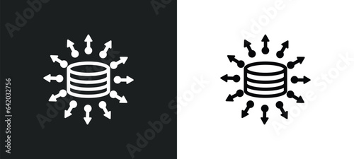 data aggregation icon isolated in white and black colors. data aggregation outline vector icon from general collection for web, mobile apps and ui.