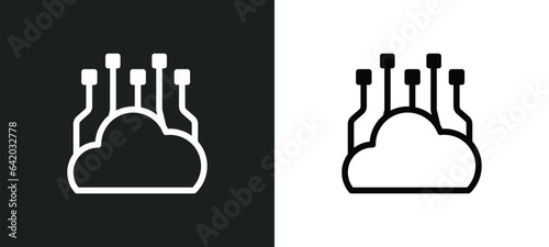 edge computing icon isolated in white and black colors. edge computing outline vector icon from general collection for web, mobile apps and ui.