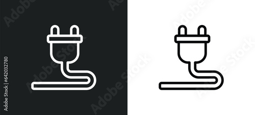 electric plug icon isolated in white and black colors. electric plug outline vector icon from general collection for web, mobile apps and ui.